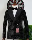 Suti ya Romaster Velvet Tuxedo - Nyeusi Shiny Diamond - 2