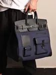Hermes Kniket Handbag - Black Genuine Leather - 4