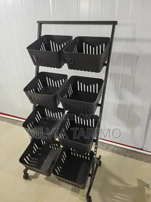 Multi-Layer Fruit and Vegetable Storage Cart (Double 4 Layers)