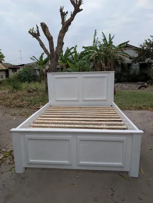 Hardwood Bed Frame - White, 5/6 Size