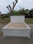 Kitanda cha Mbao - Nyeupe, Ukubwa 5/6 - 2