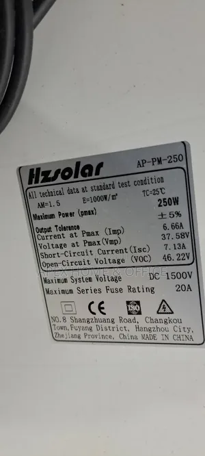 Hz Solar Panel 250W Monocrystalline