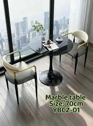 Marble Table with 2 Chairs
