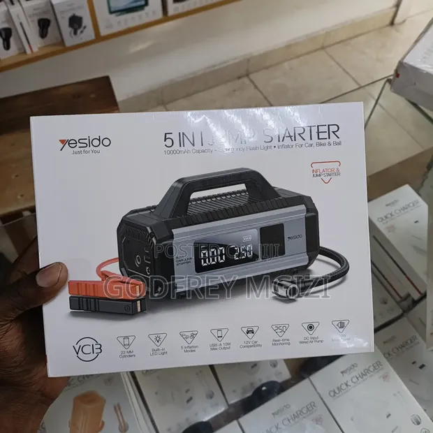 Car Jumper Starter & Inflator ya Tairi - 1