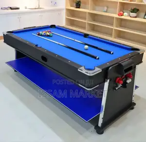 Meza 4-in-1: Pool, Air Hockey, Tenisi na Chakula