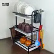 Rafu ya Vyakula vya Kupangilia Vyombo vya 3-Tier - Nyeusi - 1
