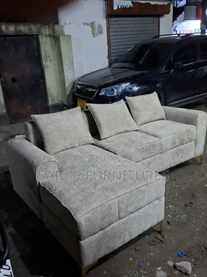 Sofa ya L - Fiber Kamili na Spring