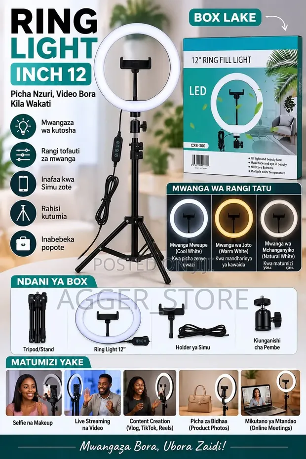 12-Inch LED Ring Light Kit - 1