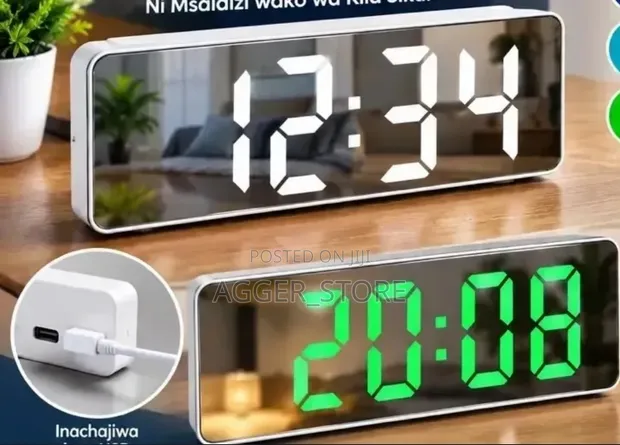Saa ya Kengele ya Dijitali ya Kioo cha LED - 1