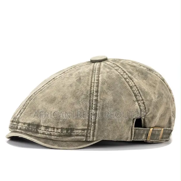 Newboy 8-Panel Flat Cap with Adjustable Strap - 1