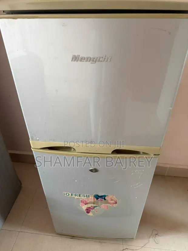 Dining Table and GE Fridge - 1