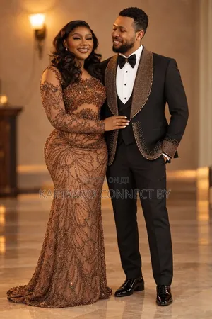 Tuxedo ya Kifahari ya Dhahabu-Rhinestone Shawl Lapel