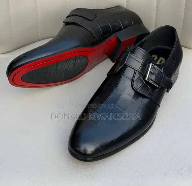 CR7 Single Monk Strap Shoes - Crocodile Design - 1