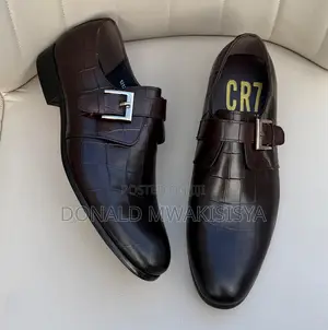 CR7 Single Monk Strap Shoes - Crocodile Design