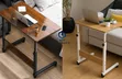Movable Adjustable Bedside Overbed Laptop Table with Wheels - 2