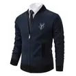 Casual Zip-Up Knit Cardigan Jacket - 2