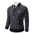 Casual Zip-Up Knit Cardigan Jacket - 3