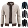 Casual Zip-Up Knit Cardigan Jacket - 4
