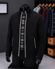 Men's Zip-Up Knit Bomber Cardigan Jacket - 1