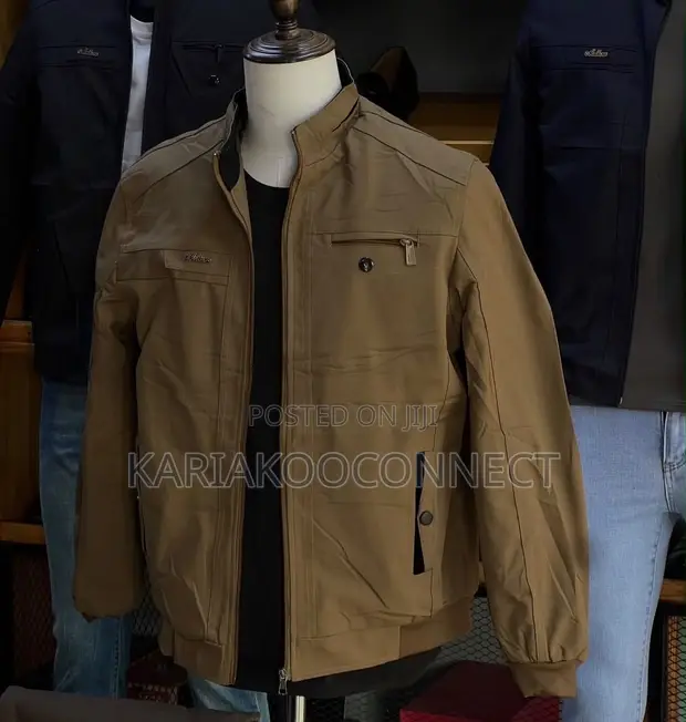 Jaketi la Bomber la Knit la Wanaume la Zip-Up - 1