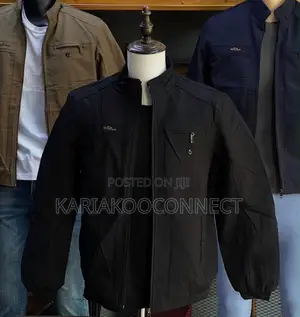 Jaketi la Bomber la Knit la Wanaume la Zip-Up