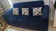 3 Seater Velvet Sofa - Blue - 1