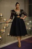 Gauni la Kifahari la Sherehe lenye Rangi ya Dhahabu (XL-4XL) - 3