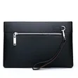 Jeep Buluo Black Leather Clutch Bag with Wrist Strap - 1
