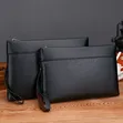 Jeep Buluo Black Leather Clutch Bag with Wrist Strap - 2