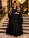 Abaya ya Mikono ya Cape yenye Mapambo - 2