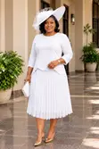 Beaded Pleated Midi Dress - 4