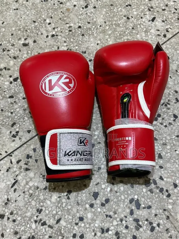 Kangrui 12oz Handmade Red Boxing Gloves - 1