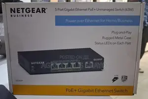 NetGear GS305P 5-Port Gigabit PoE+ Unmanaged Switch (63W)
