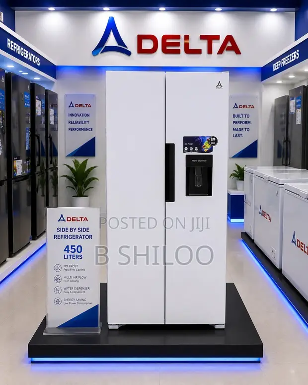 Delta Side-by-Side Refrigerator - 472L, Nyeupe - 1
