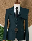 Premium Men's 3-Piece Emerald Green Pinstripe Suit - 4