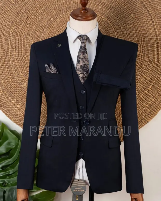 Suti ya Kiume ya Vipande Vitatu - Navy Blue - 1