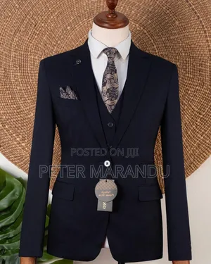 Suti ya Kiume ya Vipande Vitatu - Navy Blue