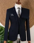Suti ya Kiume ya Vipande Vitatu - Navy Blue - 4