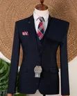 Suti ya Kiume ya Vipande Vitatu ya Navy Blue - 1