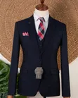 Suti ya Kiume ya Vipande Vitatu ya Navy Blue - 2
