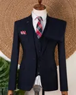 Suti ya Kiume ya Vipande Vitatu ya Navy Blue - 5