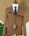 Premium Men's 3-Piece Brown/Camel Suit - 3