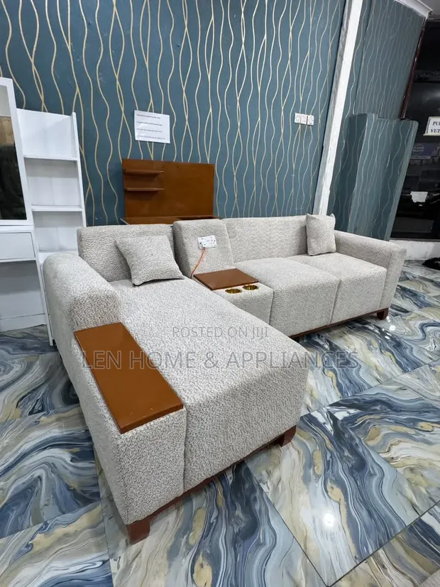 Sofa ya L-Shape Lina Charger System - Kijivu - 1