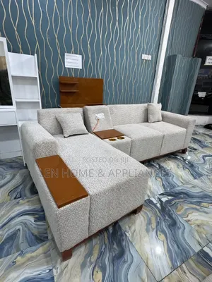 Sofa ya L-Shape Lina Charger System - Kijivu