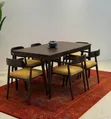 Modern Dining Table Set (6 Chairs) - Muninga Wood - 1