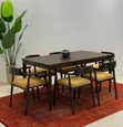 Modern Dining Table Set (6 Chairs) - Muninga Wood - 3