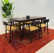 Modern Dining Table Set (6 Chairs) - Muninga Wood - 5
