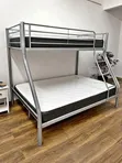 Trio Metal Bunk Bed Frame na Magodoro 2 ya Spring - 1