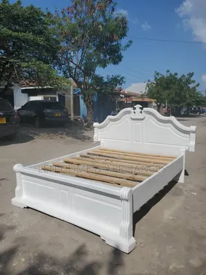 Used Hardwood Bed - White
