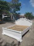 Used Hardwood Bed - White - 2